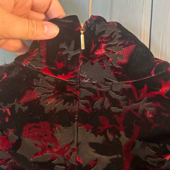 Donna Karan Velvet Long Sleeve Blouse/Shoulder Cut-out, Size Small - Picture 4 of 11